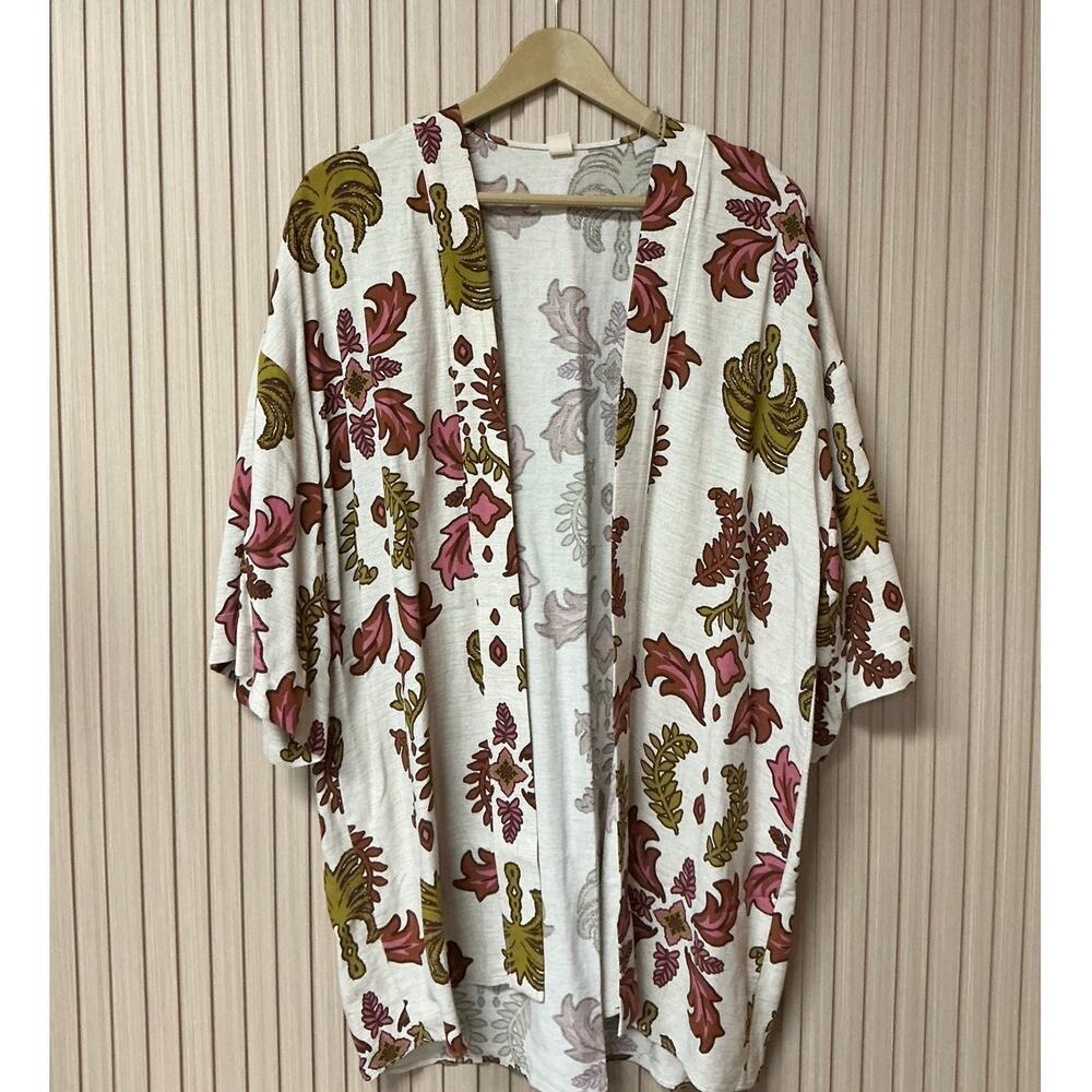 Marfinno Floral Jacquard Open Front Kimono One Size / U IT